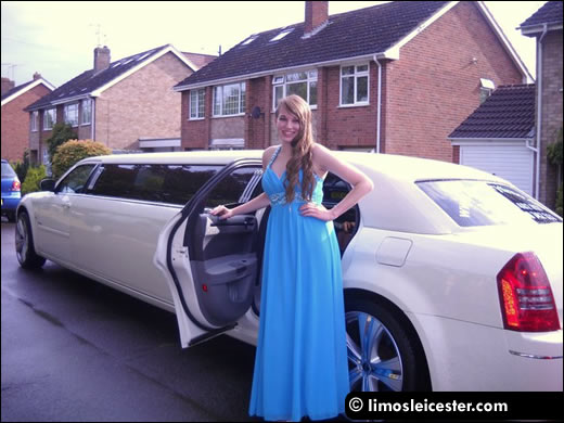 Prom girl awaits a limousine journey